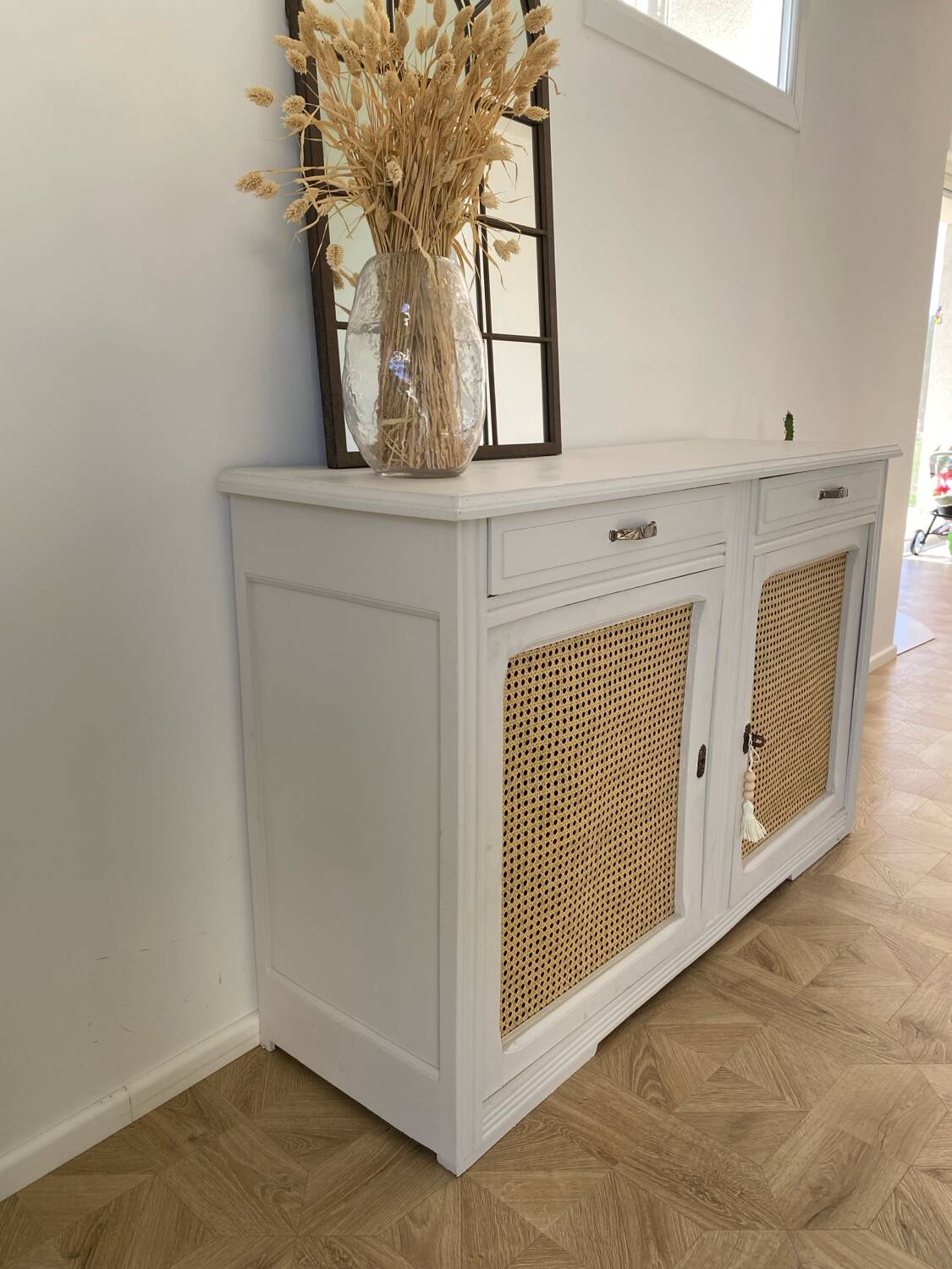 Buffet en bois 2 portes cannage