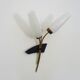 Vintage brass wheat strand wall light with glass tulip, 1960s