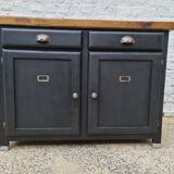 Old workshop furniture workbench tray two doors two drawers