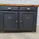 Old workshop furniture workbench tray two doors two drawers