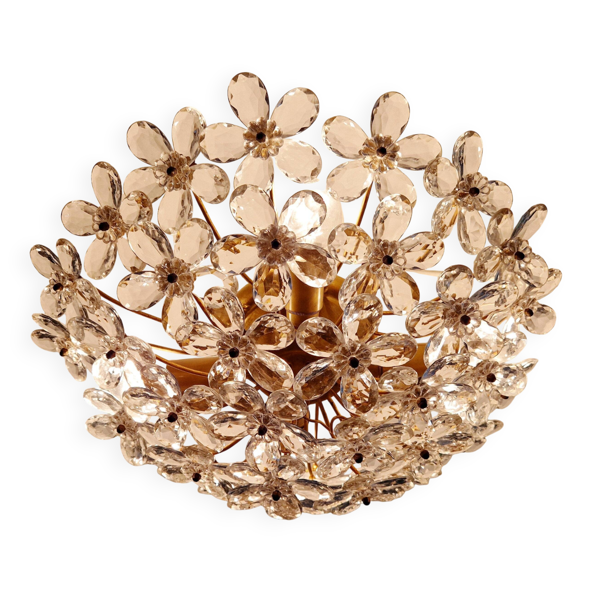 Italian ceiling light in Murano glass, 1970.
