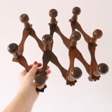 Vintage coat rack, wood, accordion