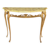 Vintage console in onyx and gold metal