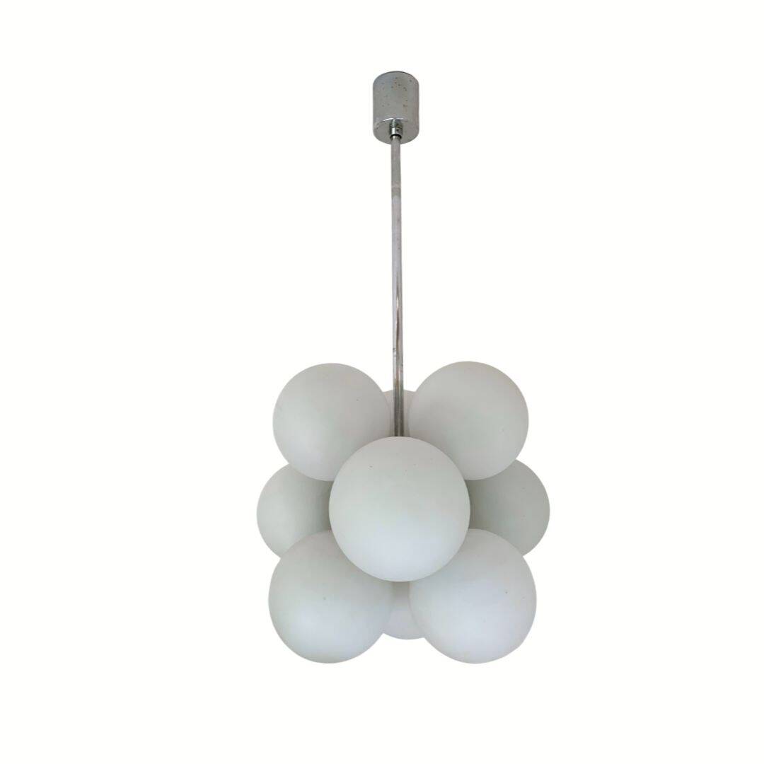 Space Age Sputnik Chandelier with 8 Glass Globes from 1960s