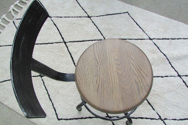 Chaise pivotante d'atelier, style indus