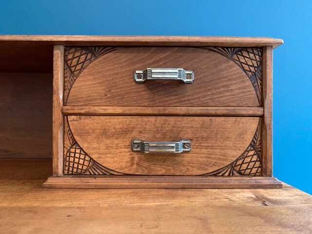 Secretary's office with an art deco chair