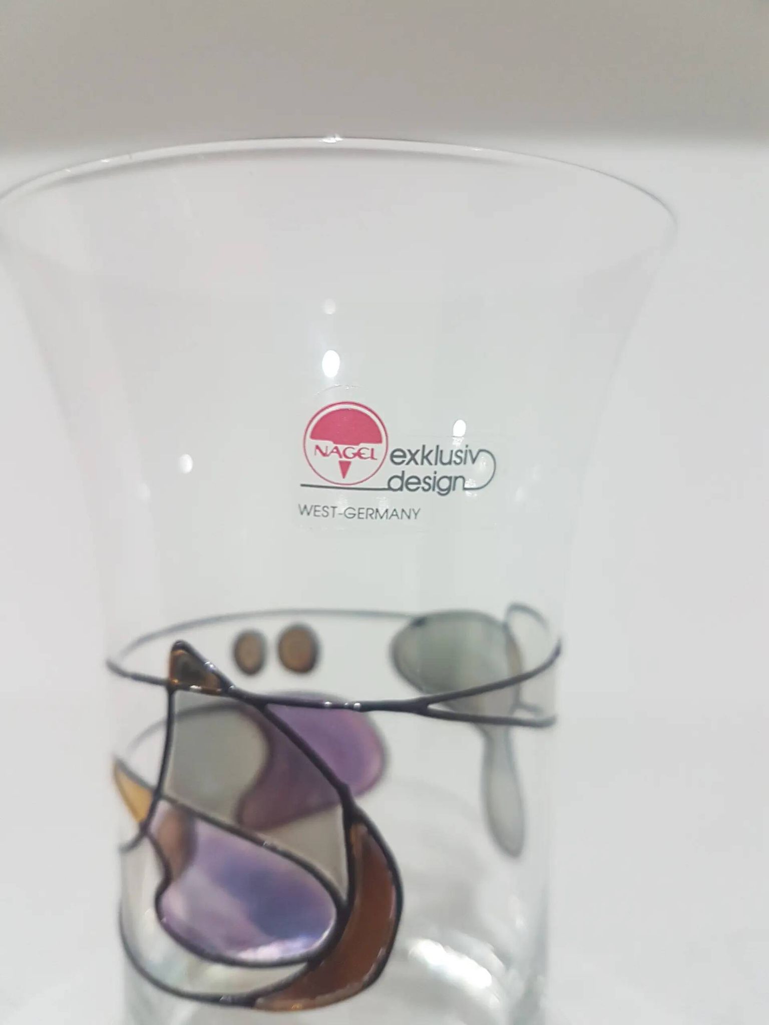 Nagel Vase Exclusive Design, hand-blown transparent glass, Germany, 1980s.