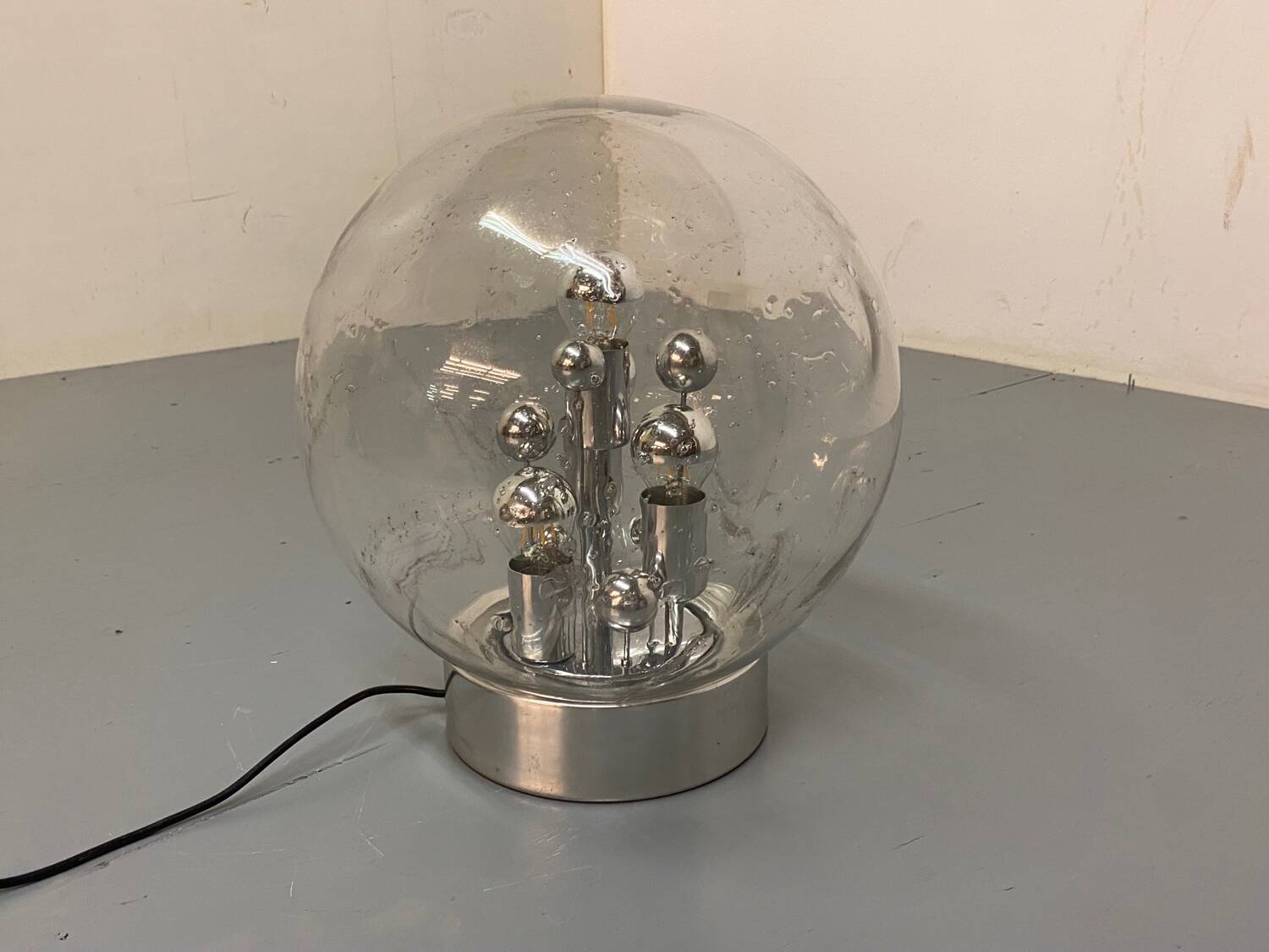 Vintage space age sputnik globe table floor lamp from doria leuchten, 1970s