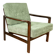 Vintage brown wooden armchair green-olive jeans design by Z. Bączyk - 2 pieces available