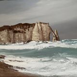 Painting: oil on canvas the cliffs of Etretat