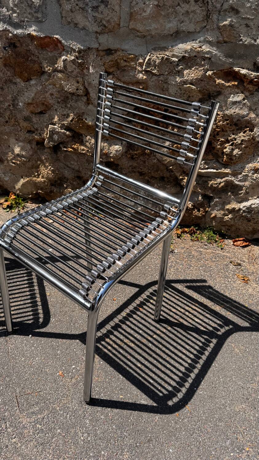 Pair of chrome Sandow chairs by René Herbst