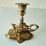 Bronze cellar rat candlestick
