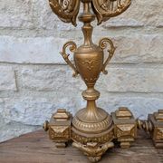 Pair of metal candelabra candle holders with 5 branches, 41cm