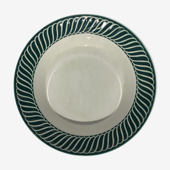 Hollow dish Digoin dark green jacquot model