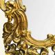 Antique wall mirror in carved and gilded wood, baroque style, 140 × 115 cm