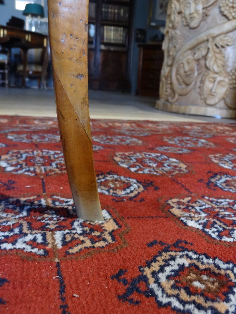 Cherry table, eighteenth century, Louis XV with two drawers
