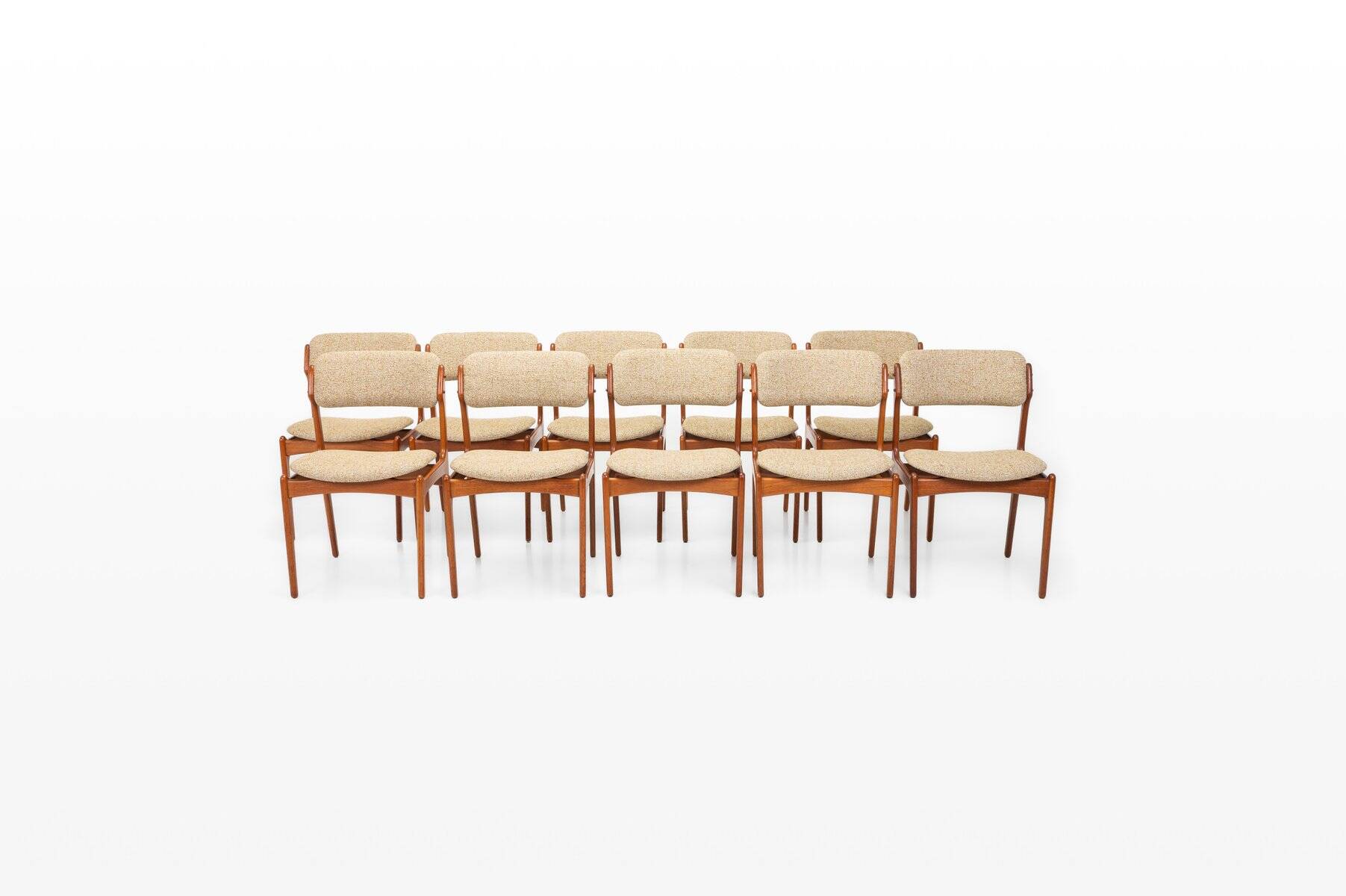 Model 49 dining chairs by Erik Buch for Odense Maskinnedkeri, Denmark, 1960s, set of 10