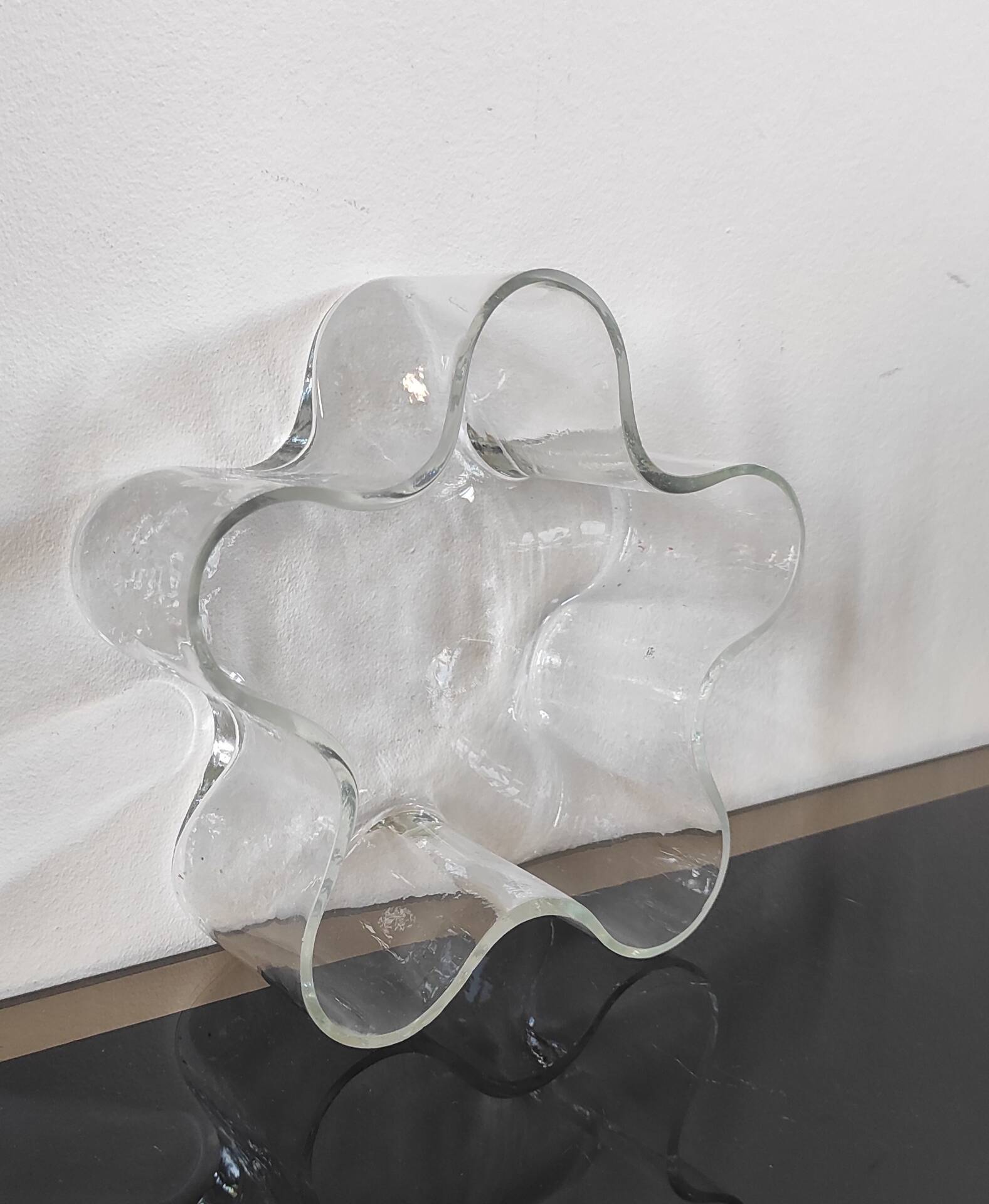 Grand vide-poche organique en verre transparent