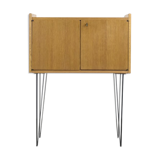 Vintage Mid-Century Modern Scandinavian Teak Wood Cabinet with Metal Hairpin Legs, 1960s