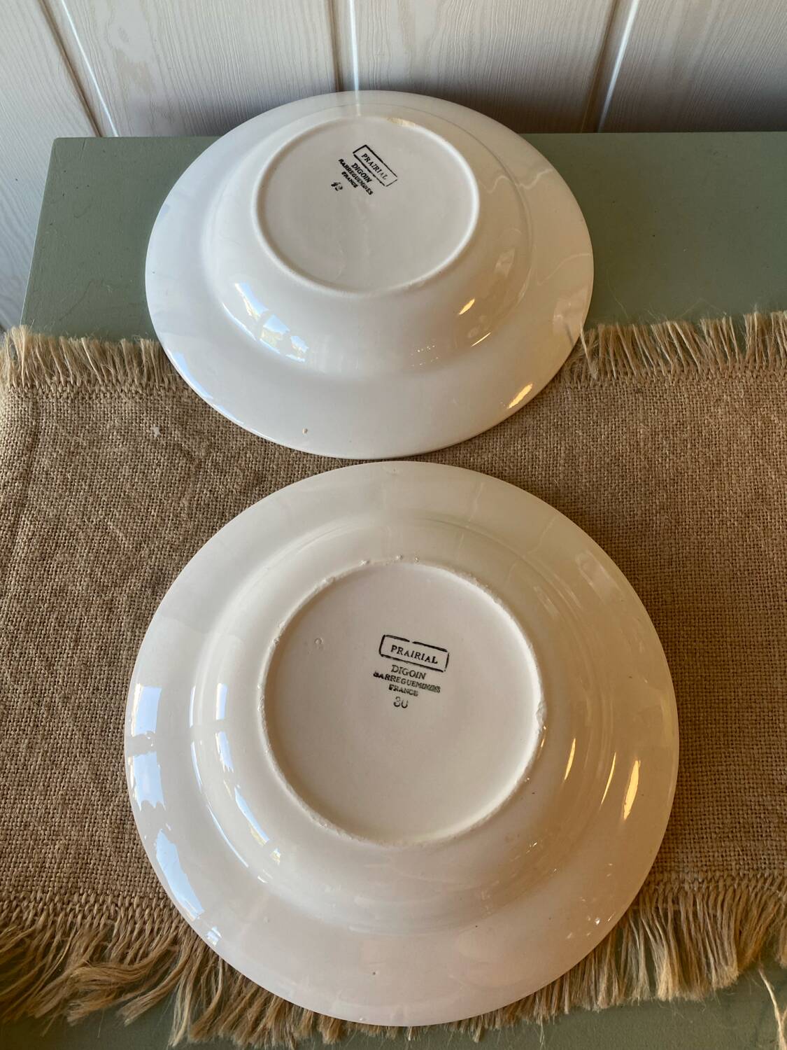 Antique Sarreguemines Prairial plates from the 1930s