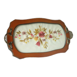 Plateau de style napoleon iii broderie sous verre