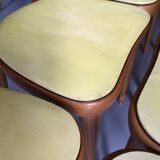 6 yellow and wood Thonet chairs
