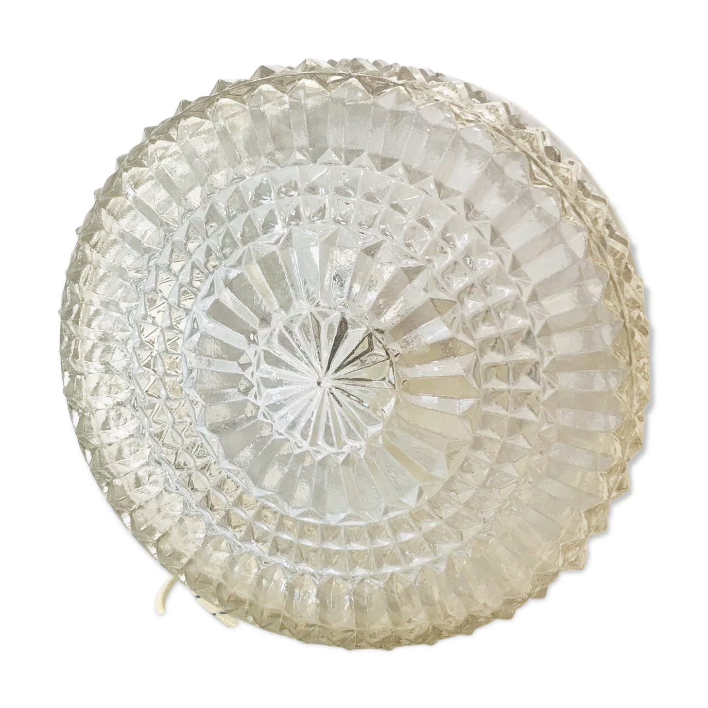 Round ceiling light in chiseled glass