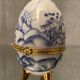 Porcelain egg box with Japan decoration gilded metal frame