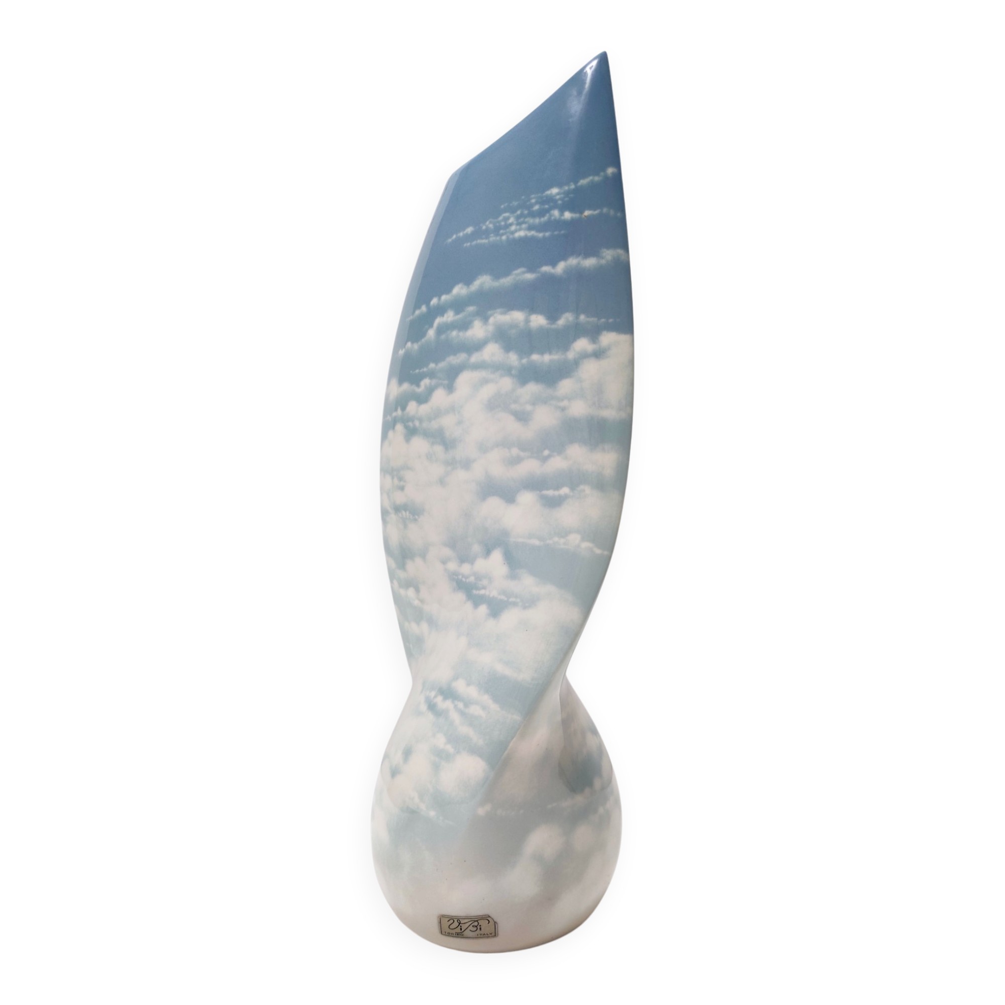Lacquered and Airbrushed Ceramic Centerpiece /Vase Model Nr 182/2 by Vibi,
