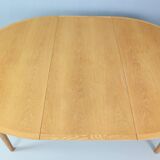 Danish Oak Round Extendable Dining Table By Rosengaarden 1960 Denmark