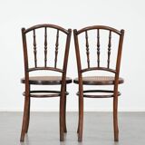 Ensemble de 2 chaises de bistrot vintage en bois Jacob & Josef Kohn Vienne