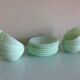 Six coffee cups and saucers in peppermint opaline 50/60
