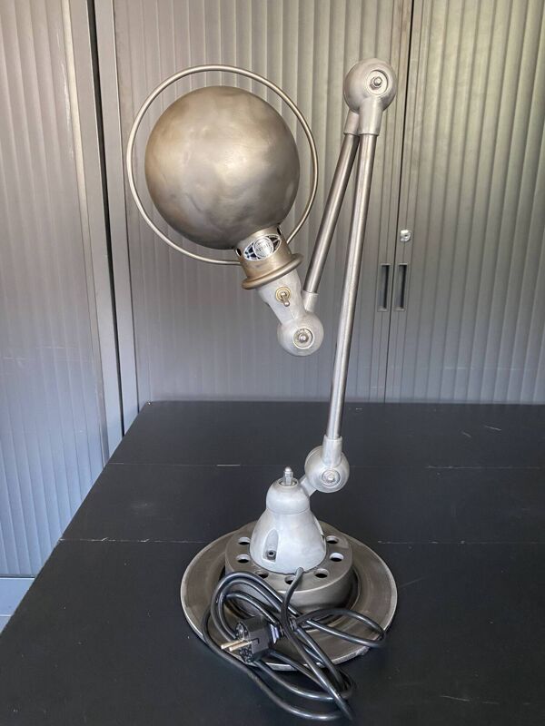 Lampe jieldé 2 bras vernis incolore mat industriel vintage