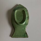 Dieulefit ceramic fish, in green glazed earthenware.
