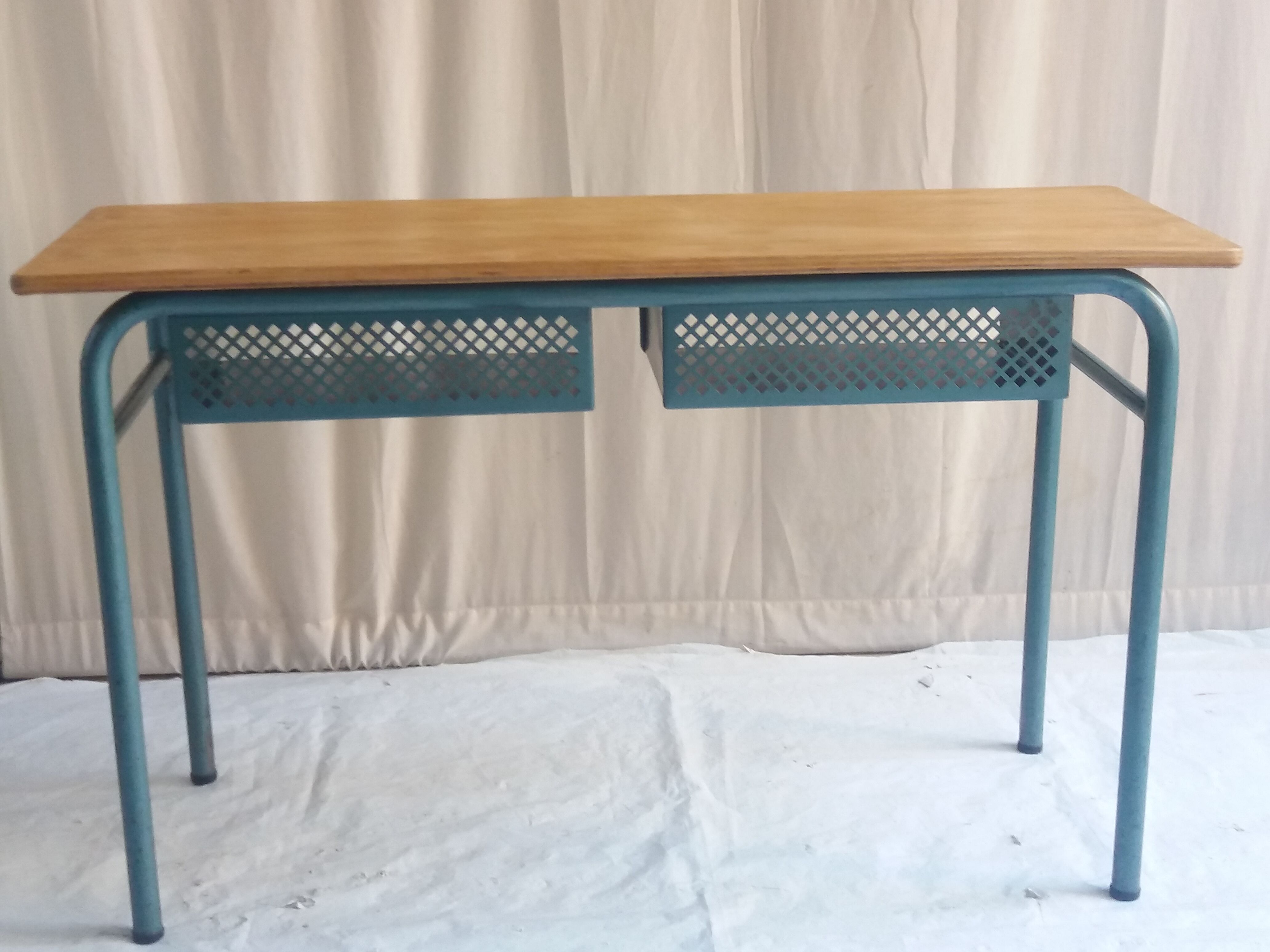 Vintage desk with 2 metal lockers and chair