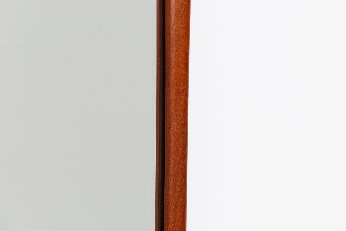 Miroir mural rectangulaire scandinave en teck Danemark 1960