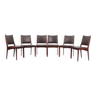 Ensemble de six chaises en palissandre, design danois, années 1960, designer : J. Andersen, éditeur : Uldum Møbelfa