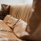 Portovenere sofa in original leather by Vico Magistretti for Cassina