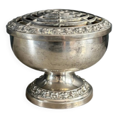 Pique-fleurs ancien en métal plaqué argent, lanthe, Angleterre - Ref 1293