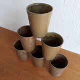 Lot de 6 verre ou tasse en grès