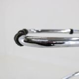 Etagere Bauhaus chromée des années 1930 avec verre Opaxy, Tchécoslovaquie