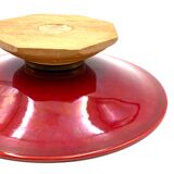 Modern red vide poche / centerpiece, Sevres France 1940s