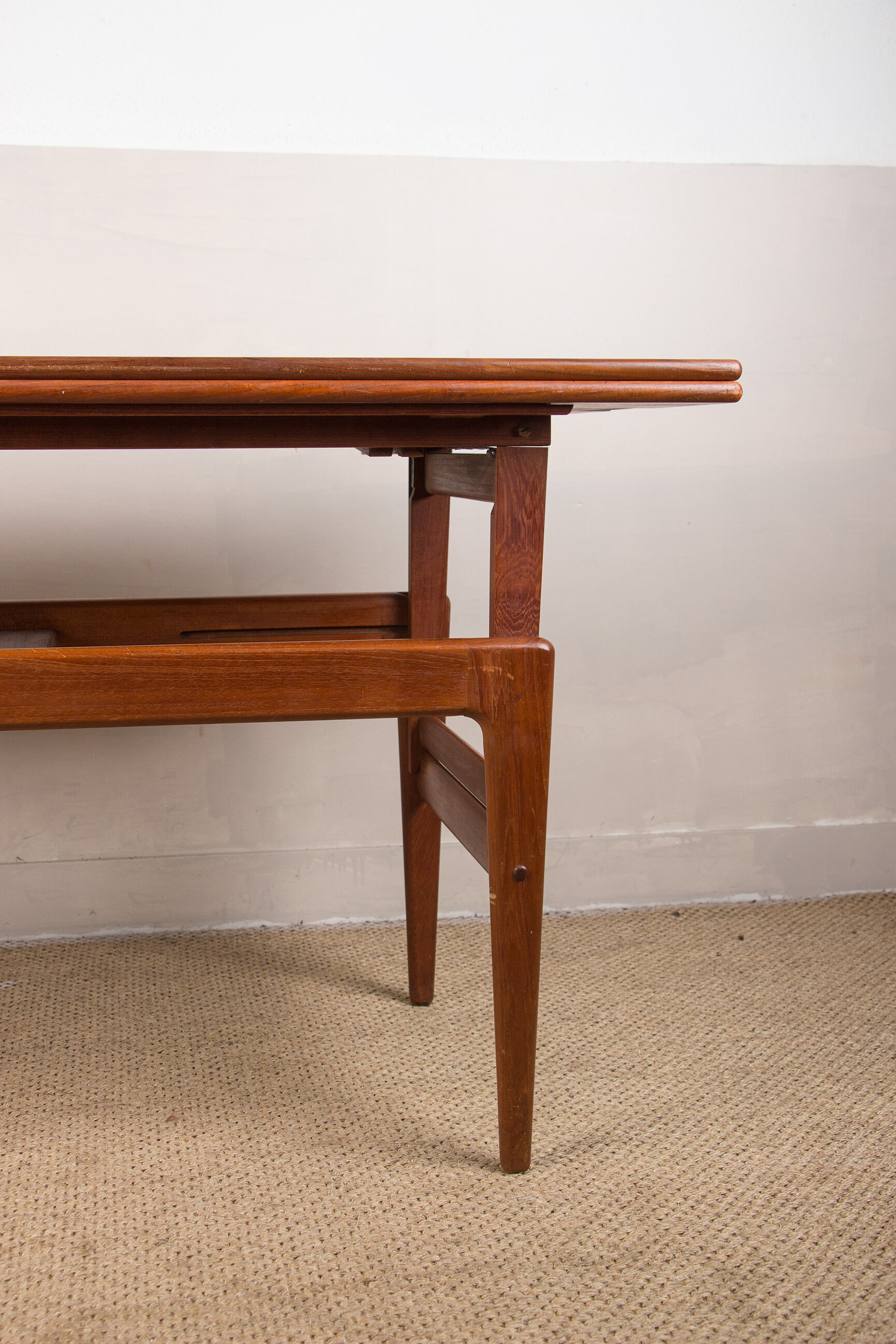 Danish teak table model "elevator" adjustable high and low, Kai Kristiansen, V.M.Mobler 1960