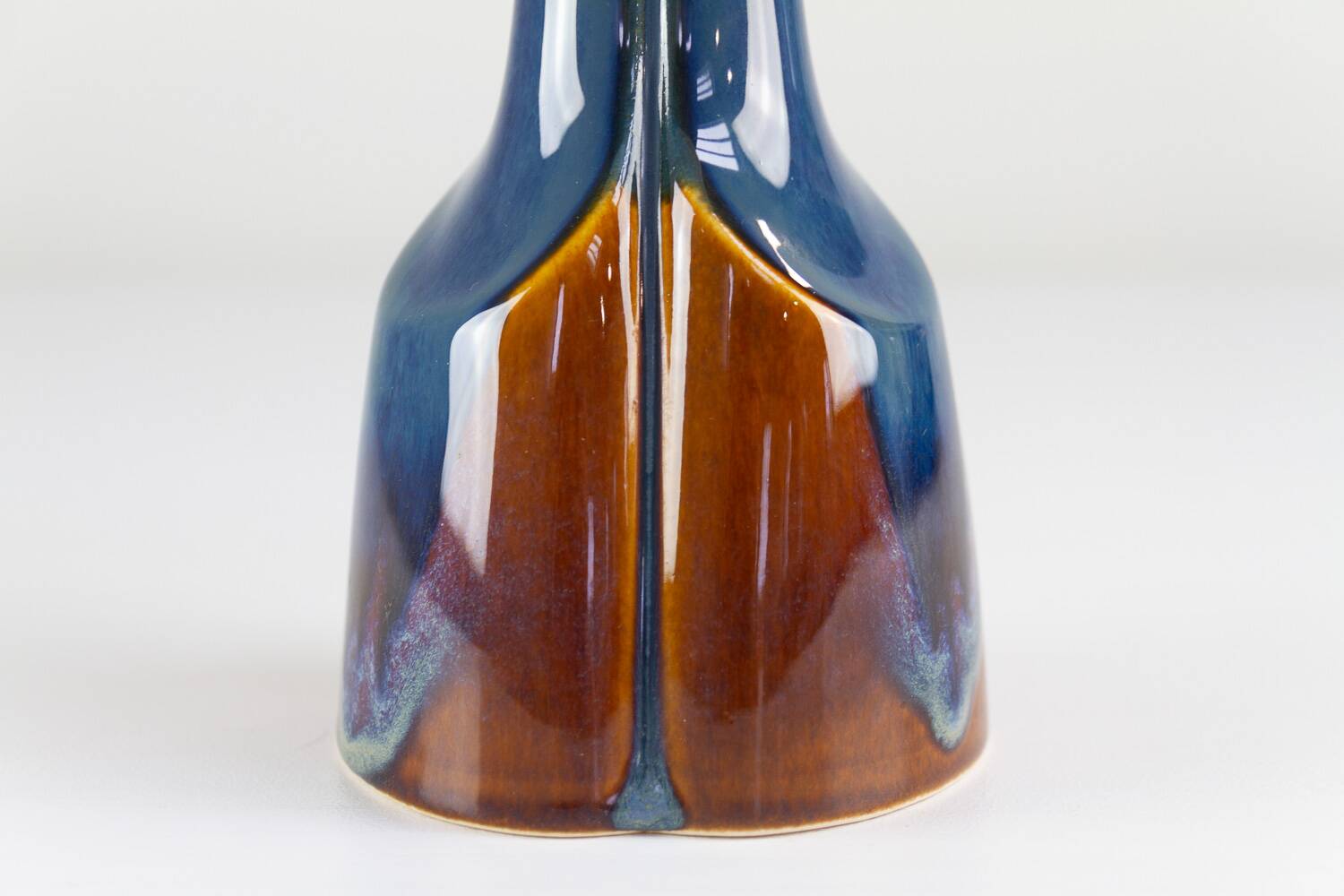 Danish Modern Blue and Brown Ceramic Table Lamp by E. Johansen for Søholm, 1960s