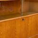 Vintage Scandinavian glass secretary with 3 doors