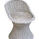 Vintage woven wicker stool 1950