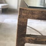 Table  fer forgé bronze et verre