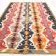 8x12 Multicolor Geometric Vintage Kilim Rug, 252x361Cm