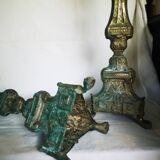 Pair of church candleholders, 19th century