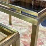 Set of 3 brass nesting tables by Guy Lefevre for Maison Jansen